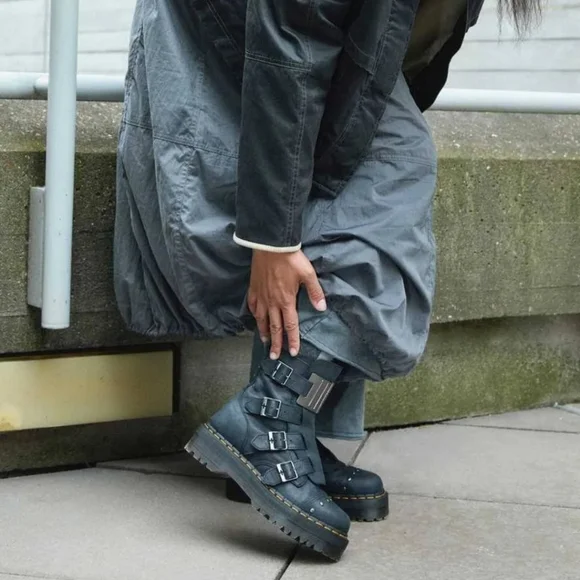 Dr. Martens Jadon Hinge Buckle Leather Platform Boots - Picture 14 of 15